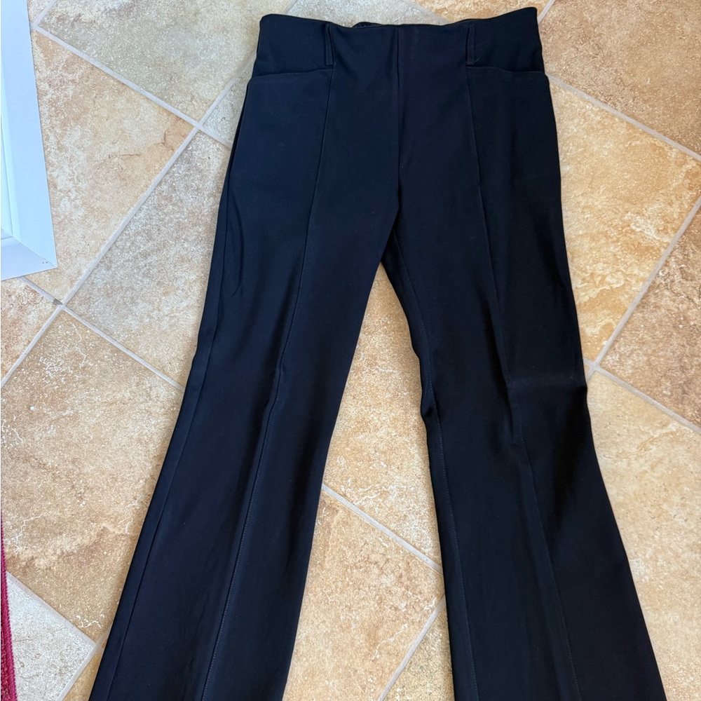Betabrand Black Flare Pants with Tailored Elegance